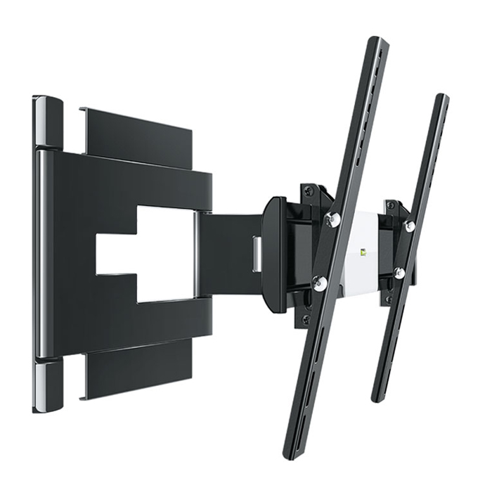 Holder LEDS-7025, Black кронштейн для ТВLEDS-7025, черный Holder LEDS-7025, Black кронштейн для ТВLEDS-7025, черныйКронштейн Holder LEDS-7025 разработан с учетом тенденций рынка телевизоров и инноваций в дизайне техники.Надежное металлическое основание кронштейна (толщина металла 3 мм) и крепление до 8 винтов гарантируют сохранность устанавливаемой техники.Внутри декоративных корпусных деталей кронштейна находится усиленный металлический несущий каркас, испытанный трехкратной нагрузкой. Металлический каркас исключает провисание кронштейна под тяжестью техники.Кронштейн сконструирован с учетом особенностей телевизионной техники. Четко вымеренное расстояние от стены позволяет устанавливать телевизоры с различными разъемами (в том числе и с перпендикулярными разъемами). Расстояние от стены предотвращает перегрев телевизора, а также гарантирует максимальный эффект звучания.Тонкая регулировка кронштейна позволяет выровнять телевизор по горизонту. Телевизор можно наклонять, поворачивать и прижимать к стене. Вы сможете смотреть телевизор из разных углов комнаты. Кронштейн обладает интуитивно понятным механизмом трансформации (изменение угла наклона без использования инструментов). Любое выбранное вами положение легко зафиксировать. Повернуть и наклонить телевизор с легкостью может даже ребенок.Дизайн кронштейна базируется на простых геометрических формах и лаконичных прямых линиях. Декоративные детали кронштейна выполнены из ударопрочного АБС-пластика, который используется в материалах корпуса телевизоров, благодаря чему кронштейн максимально сочетается с внешним видом телевизоров.В набор входят все необходимые крепежи, в том числе шаблон для монтажа на стене. С шаблоном установка кронштейна не займет у вас много времени. Вы не потратите время и деньги на поиск и покупку дополнительной фурнитуры.В корпус деталей интегрирован кабель-канал с эксклюзивным способом укладки проводов, для использования которого не нужно инструментов. Направляющие в кабель-канале позволяют аккуратно расположить до 6 проводов.Фиксирующий механизм при помощи винта предотвращает случайное падение телевизора с кронштейна. Все детали кронштейна прошли тщательный контроль качества на производстве.Система Smart setting (крепежные отверстия специальной формы) и пузырьковой уровень позволяют выровнять кронштейн при его установке на неровную стену. Кронштейн снабжен двумя пузырьковыми уровнями на основаниях, облегчающих процесс монтажа и выравнивания изделия по горизонту перед эксплуатацией. В результате вы ровно повесите телевизор на стену.