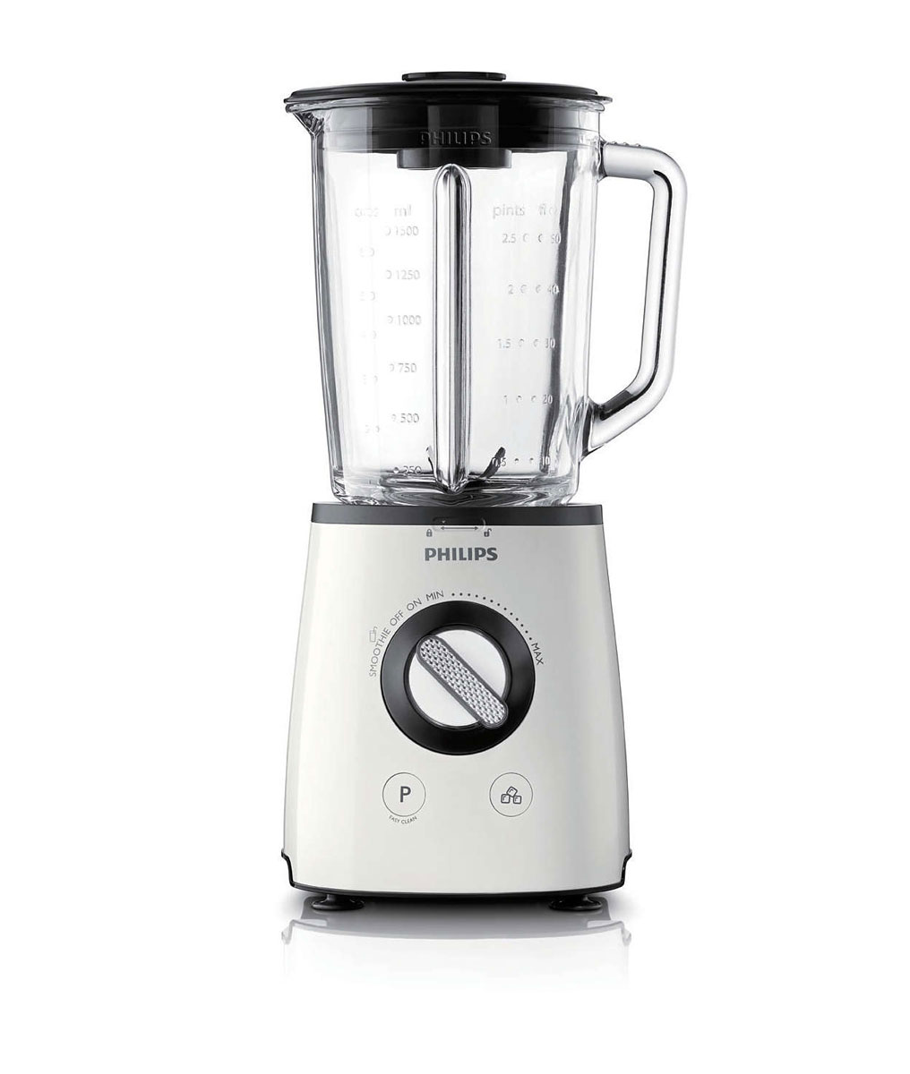 Philips HR 2095/30 Avance Collection блендерHR2095/30 Philips HR 2095/30 Avance Collection блендерHR2095/30Блендер Philips HR 2095/30 с технологией ProBlend 6 и мотором 700 Вт справится с обработкой любых ингредиентов: от фруктов и овощей до льда. С помощью различных скоростных режимов вы можете смешивать, измельчать и нарезать ингредиенты, добиваясь однородности и нужной консистенции.Нож, положение в которого в кувшине смещено от центра, создает турбулентность и смешивает ингредиенты максимально эффективно. Мощный мотор 700 Вт для эффективного измельчения, дробления и смешивания. Кувшин емкостью 1,5 л изготовлен из высококачественного стекла, устойчивого к царапинам, и позволяет обрабатывать горячие ингредиенты.Уникальный регулятор позволяет легко устанавливать желаемую скорость работы блендера. Кнопка импульсного режима позволяет полностью контролировать процесс, а кнопка для смузи поможет приготовить вкуснейшие коктейли одним нажатием. Удобная лопатка для блендера Philips позволяет безопасно перемешать ингредиенты во время смешивания. Блендер Philips с инновационной технологией ProBlend 6 отлично справляется с такими операциями, как приготовление фруктовых смесей, измельчение овощей и колка льда. Все детали, кроме основания блендера, можно мыть в посудомоечной машине.