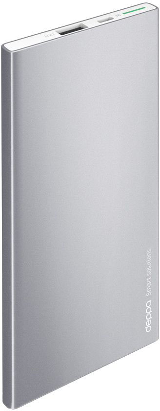 Deppa NRG Alum внешний аккумулятор (5000 мАч)33514 Deppa NRG Alum внешний аккумулятор (5000 мАч)33514Внешний аккумулятор Deppa NRG Alum, его строгий металлический корпус глубокого графитового цвета стильно сочетается с флагманскими смартфонами и планшетами.В комплект с аккумулятором входит стильный силиконовый чехол, который идеально повторяет корпус устройства и защищает его от повреждений.Включение и проверка текущего заряда NRG Alum работает по технологии Shake-to-power - для его активации достаточно встряхнуть корпус.Надежность и безопасность вашего устройства обеспечивают самые передовые технологии защиты аккумулятора.Внешние аккумуляторы NRG Alum совместимы с любыми мобильными и цифровыми устройствами с функцией заряда от USB-порта.