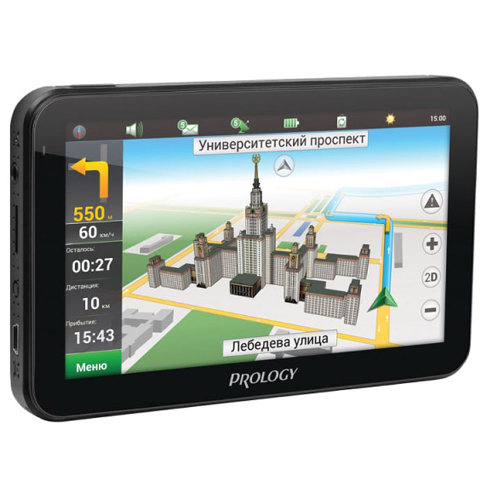 Prology iMAP-5700 автомобильный навигаторPROLOGY iMAP-5700 Prology iMAP-5700 автомобильный навигаторPROLOGY iMAP-5700Prology iMAP-5700 - простой и надёжный портативный автомобильный навигатор с 5-дюймовым сенсорным экраном. Благодаря предустановленному ПО Навител Навигатор, устройство полностью готово к работе и не требует дополнительной покупки карт.Картографическое покрытие охватывает всю Россию и еще 11 стран: Украину, Беларусь, Казахстан, Латвию, Литву, Эстонию, Польшу, Норвегию, Данию, Швецию и Финляндию, всего более 370 000 населенных пунктов, в том числе более 30 000 - с HD-картографией.В навигаторе используется процессор MStar 800 МГц и встроенный 66-канальный GPS-приемник. Внутренняя память устройства составляет 4 ГБ и может быть расширена установкой карты microSD объемом до 32 ГБ. Встроенный полимерный литий-ионный аккумулятор емкостью 600 мАч обеспечивает до 2 часов автономной работы.Процессор MStarЧастота процессора: 800 МГцОбъем оперативной памяти: 128 МБОперационная система: Microsoft WinCE 6.0Емкость аккумулятора: 600 мАчВремя зарядки: от адаптера - до 3 часов; от ПК - 4 часа