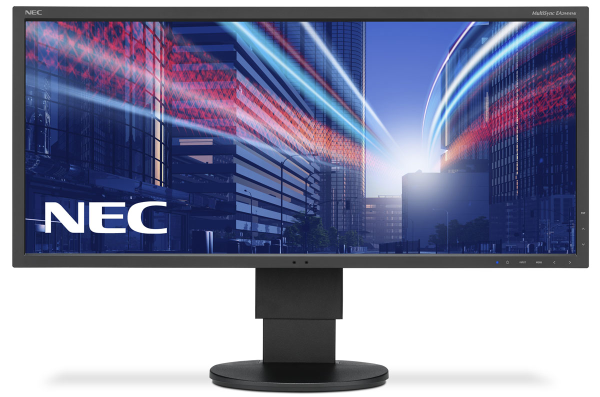 NEC EA294WMi-BK, Black монитор60003417 NEC EA294WMi-BK, Black монитор60003417Модель NEC EA294WMi обладает очень тонкой 29-дюймовой панелью 21:9 с разрешением 2560x1080, а также со светодиодной подсветкой и IPS-технологией, что обеспечивает ультрасовременный и ультратонкий дизайн. Благодаря новому формату, соответствующему экранной установке из двух обычных 19-дюймовых экранов, данная модель является отличной альтернативой для любых многоэкранных установок. Датчик внешней освещенности и датчик присутствия являются характеристиками, соответствующими экологичной концепции продукции, кроме того, данная модель обладает улучшенными эргономическими характеристиками, например, механизмом регулирования высоты до 130 мм. Новая характеристика Control Sync обеспечивает синхронизацию мультимониторной настройки, а стандарт MHL (Mobile High Definition Link) предоставляет прямую связь монитора с вашим смартфоном.Эргономичный офис – регулировка по высоте (130 мм), возможность поворота, наклона и вращения обеспечивает удобную установку с учетом индивидуальных требований пользователя.Датчик рассеянного света – благодаря функции автоматической яркости Auto Brightness всегда можно оптимизировать уровень яркости в зависимости от освещения и условий изображения.Датчик присутствия человека – определяет присутствие человека перед экраном и автоматически включает или выключает экран для экономии электроэнергии.
