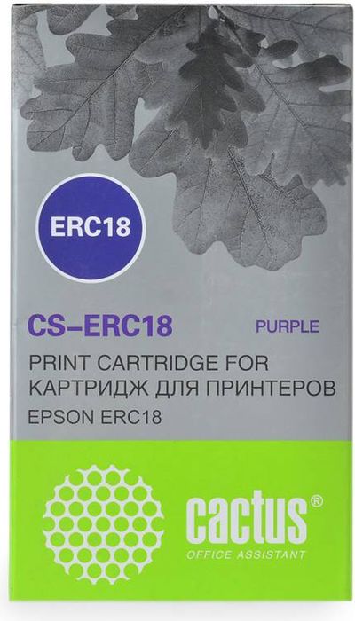 Cactus CS-ERC18, Purple картридж ленточный для Epson ERC 18/ER 4615-RCS-ERC18 Cactus CS-ERC18, Purple картридж ленточный для Epson ERC 18/ER 4615-RCS-ERC18Картридж ленточный Cactus S-ERC18 для матричных принтеров Epson ERC 18/ER 4615-R.Расходные материалы Cactus для печати максимизируют характеристики принтера. Они обеспечивают повышенную четкость изображения и надежное качество печати.