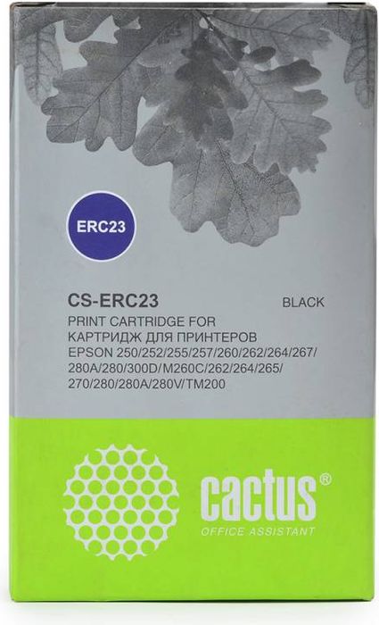 Cactus CS-ERC23, Black картридж ленточный для Epson ERC 23CS-ERC23 Cactus CS-ERC23, Black картридж ленточный для Epson ERC 23CS-ERC23Картридж ленточный Cactus CS-ERC23 для матричных принтеров Epson ERC 23.Расходные материалы Cactus для печати максимизируют характеристики принтера. Они обеспечивают повышенную четкость изображения и надежное качество печати.