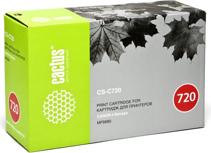Cactus CS-C720, Black тонер-картридж для Canon i-Sensys MF6680/MF6680dnCS-C720 Cactus CS-C720, Black тонер-картридж для Canon i-Sensys MF6680/MF6680dnCS-C720Тонер-картридж Cactus CS-C720 для лазерных принтеров Canon i-Sensys MF6680/MF6680dn.Расходные материалы Cactus для лазерной печати максимизируют характеристики принтера. Обеспечивают повышенную чёткость чёрного текста и плавность переходов оттенков серого цвета и полутонов, позволяют отображать мельчайшие детали изображения. Гарантируют надежное качество печати.
