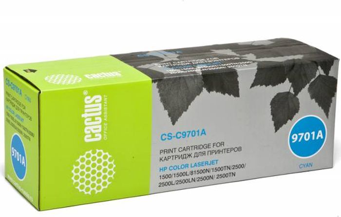Cactus CS-C9701A, Cyan тонер-картридж для HP CLJ 2550/1500/2500CS-C9701A Cactus CS-C9701A, Cyan тонер-картридж для HP CLJ 2550/1500/2500CS-C9701AТонер-картридж Cactus CS-C9701A для лазерных принтеров HP CLJ 2550/1500/2500.Расходные материалы Cactus для лазерной печати максимизируют характеристики принтера. Обеспечивают повышенную чёткость чёрного текста и плавность переходов оттенков серого цвета и полутонов, позволяют отображать мельчайшие детали изображения. Гарантируют надежное качество печати.