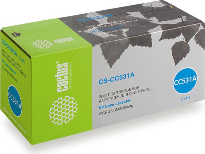 Cactus CS-CC531A, Cyan тонер-картридж для HP CLJ CP2025/CM2320CS-CC531A Cactus CS-CC531A, Cyan тонер-картридж для HP CLJ CP2025/CM2320CS-CC531AТонер-картридж Cactus CS-CC531A для лазерных принтеров HP CLJ CP2025/CM2320.Расходные материалы Cactus для лазерной печати максимизируют характеристики принтера. Обеспечивают повышенную чёткость чёрного текста и плавность переходов оттенков серого цвета и полутонов, позволяют отображать мельчайшие детали изображения. Гарантируют надежное качество печати.