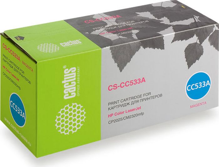 Cactus CS-CC533A, Magenta тонер-картридж для HP CLJ CP2025/CM2320CS-CC533A Cactus CS-CC533A, Magenta тонер-картридж для HP CLJ CP2025/CM2320CS-CC533AТонер-картридж Cactus CS-CC533A для лазерных принтеров HP CLJ CP2025/CM2320.Расходные материалы Cactus для лазерной печати максимизируют характеристики принтера. Обеспечивают повышенную чёткость чёрного текста и плавность переходов оттенков серого цвета и полутонов, позволяют отображать мельчайшие детали изображения. Гарантируют надежное качество печати.