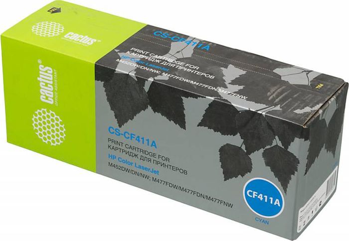 Cactus CS-CF411A, Cyan тонер-картридж для HP LJ M452DW/DN/NW, M477FDW/M477FDN/M477FNWCS-CF411A Cactus CS-CF411A, Cyan тонер-картридж для HP LJ M452DW/DN/NW, M477FDW/M477FDN/M477FNWCS-CF411AКартридж Cactus CS-CF411A для лазерных принтеров HP LaserJet.Расходные материалы Cactus для печати максимизируют характеристики принтера. Обеспечивают повышенную четкость изображения и плавность переходов оттенков и полутонов, позволяют отображать мельчайшие детали изображения. Обеспечивают надежное качество печати.