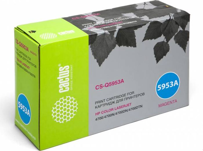 Cactus CS-Q5953A, Magenta тонер-картридж для HP CLJ 4700CS-Q5953A Cactus CS-Q5953A, Magenta тонер-картридж для HP CLJ 4700CS-Q5953AТонер-картридж Cactus CS-Q5953A для лазерных принтеров HP CLJ 4700.Расходные материалы Cactus для лазерной печати максимизируют характеристики принтера. Обеспечивают повышенную чёткость чёрного текста и плавность переходов оттенков серого цвета и полутонов, позволяют отображать мельчайшие детали изображения. Гарантируют надежное качество печати.