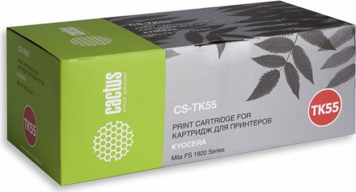 Cactus CS-TK55, Black тонер-картридж для Kyocera Mita FS 1920/1920D/1920DN/1920DTN/1920N/1920T/1920TNCS-TK55 Cactus CS-TK55, Black тонер-картридж для Kyocera Mita FS 1920/1920D/1920DN/1920DTN/1920N/1920T/1920TNCS-TK55Тонер-картридж Cactus CS-TK55 для лазерных принтеров Kyocera Mita FS 1920/1920D/1920DN/1920DTN/1920N/1920T/1920TN.Расходные материалы Cactus для лазерной печати максимизируют характеристики принтера. Обеспечивают повышенную чёткость чёрного текста и плавность переходов оттенков серого цвета и полутонов, позволяют отображать мельчайшие детали изображения. Гарантируют надежное качество печати.