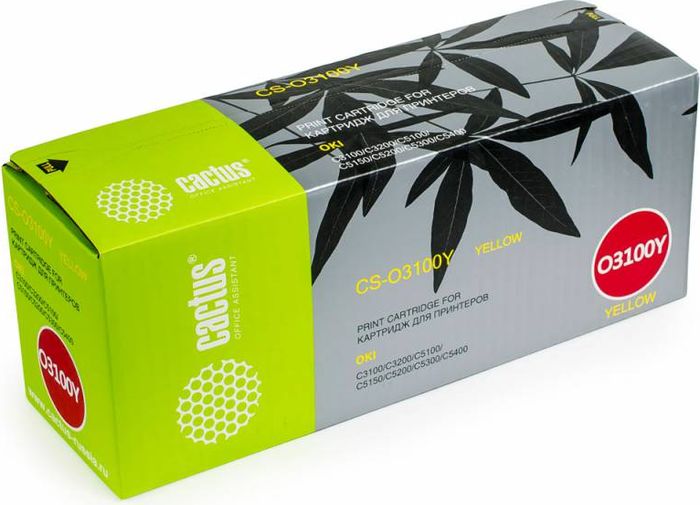 Cactus CS-O3100Y, Yellow тонер-картридж для Oki C3100/C3200/C5100/C5150/C5200/C5300/C5400CS-O3100Y Cactus CS-O3100Y, Yellow тонер-картридж для Oki C3100/C3200/C5100/C5150/C5200/C5300/C5400CS-O3100YТонер-картридж Cactus CS-O3100Y для лазерных принтеров Oki C3100/C3200/C5100/C5150/C5200/C5300/C5400.Расходные материалы Cactus для лазерной печати максимизируют характеристики принтера. Обеспечивают повышенную чёткость чёрного текста и плавность переходов оттенков серого цвета и полутонов, позволяют отображать мельчайшие детали изображения. Гарантируют надежное качество печати.