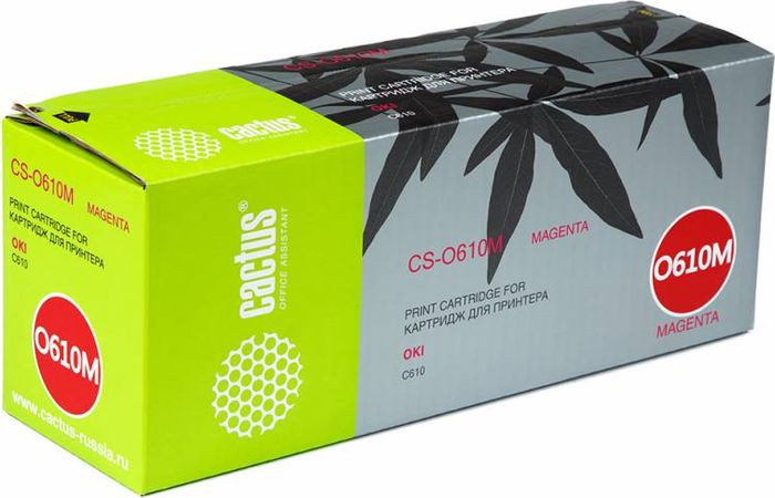 Cactus CS-O610M, Magenta тонер-картридж для Oki C610CS-O610M Cactus CS-O610M, Magenta тонер-картридж для Oki C610CS-O610MТонер-картридж Cactus CS-O610M для лазерных принтеров Oki C610.Расходные материалы Cactus для лазерной печати максимизируют характеристики принтера. Обеспечивают повышенную чёткость чёрного текста и плавность переходов оттенков серого цвета и полутонов, позволяют отображать мельчайшие детали изображения. Гарантируют надежное качество печати.