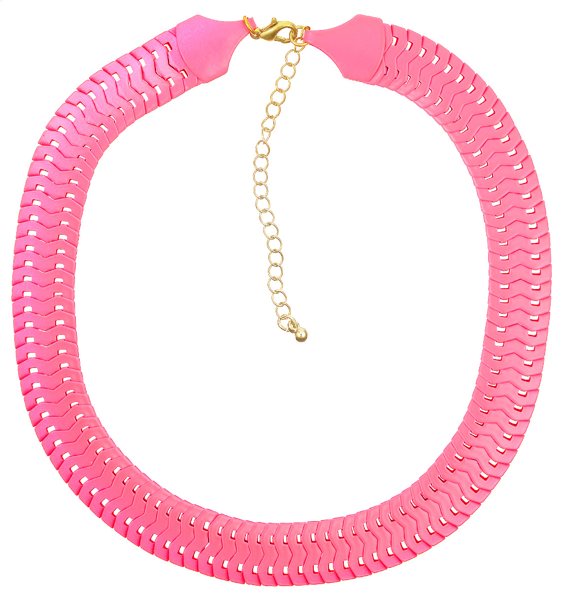 Колье Kawaii Factory Flat, цвет: ярко-розовый. KW091-000082Колье (короткие одноярусные бусы) Колье Kawaii Factory Flat, цвет: ярко-розовый. KW091-000082Колье (короткие одноярусные бусы)Оригинальное колье Flat от Kawaii Factory похоже на маленькую яркую змейку и напомнит вам о теплых летних днях. Украшение выглядит роскошно и беззаботно, что позволяет носить его и днем, и вечером, имеет хорошо продуманный дизайн и идеальное качество. Колье выполнено из металлических плоских звеньев и застегивается на удобный замок-карабин.Такое колье позволит вам создать игривый, запоминающийся образ для любого случая жизни. Изделие подчеркнет изысканные линии декольте и изгиб шеи, а яркая цветовая гамма дополнит любой наряд.