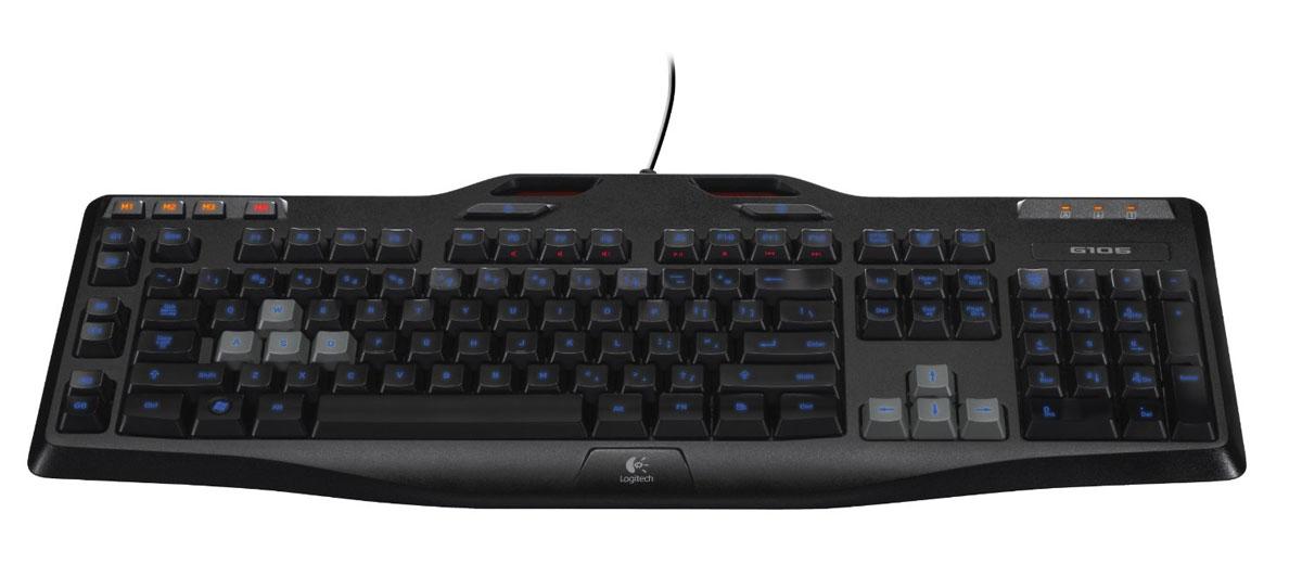 Logitech G105 игровая клавиатура920-005056 Logitech G105 игровая клавиатура920-005056Играете ли вы поздно ночью или в темном помещении, вы никогда не упустите клавиши из виду. Клавиатура Logitech G105 оснащена светодиодной подсветкой, которую можно настроить на два разных уровня либо отключить.Клавиатура Logitech G105 содержит 6 программируемых G-клавиш, которые упрощают сложные действия. Три отдельных режима быстро и стабильно обеспечивают доступ к уникальным функциям и комбинациям макросов общим числом 18. G-клавиши обеспечивают мгновенный доступ к множеству настраиваемых функций в одно нажатие. Назначьте G-клавишу для открытия микрофонных каналов, чтобы говорить с друзьями через Ventrilo, или для записи игрового процесса – не отрываясь от игры. Назначьте G-клавишу для отправки текстовых сообщений своей команде. G-клавиши можно запрограммировать даже на взаимодействие с мышью Logitech G, чтобы мгновенно изменять уровни разрешения.В пылу сражения бывают моменты, когда требуется одновременно бежать, стрейфить, выбирать оружие и открывать двери. Многоклавишные сочетания на клавиатуре Logitech G105 позволяют неизменно точно выполнять сложные движения. Вы можете нажать до шести клавиш сразу, и они все будут отлично распознаны. А защита от ложных срабатываний гарантирует, что вы никогда не выполните команду, которая вам не нужна.Когда из-за случайных нажатий клавиш вы неожиданно попадаете прямиком из гущи сражения на рабочий стол вашего компьютера, то рискуете стать чемпионом по количеству полученных контрольных выстрелов в голову. Не позволяйте подобным промахам прерывать вашу миссию или приводить к поражению: просто отключите клавишу Windows одной кнопкой, и игра не прервется.Logitech знает, что ваш компьютер используется не только для игр. Управляйте воспроизведением музыки и видео, не переставая играть. Удобно расположенные элементы управления позволяют мгновенно, всего одним касанием регулировать громкость, отключать звук, делать паузы, возвращаться к воспроизведению и делать прокрутку вперед.Используя дополнительное ПО Logitech Gaming Software, вы сможете идеально подобрать команды для своих любимых игр. Благодаря простой настройке путем перетаскивания легко задать профили для любой игры, в которую вы играете. Либо можно воспользоваться автоматическим определением игры и применить предварительно заданные настройки.