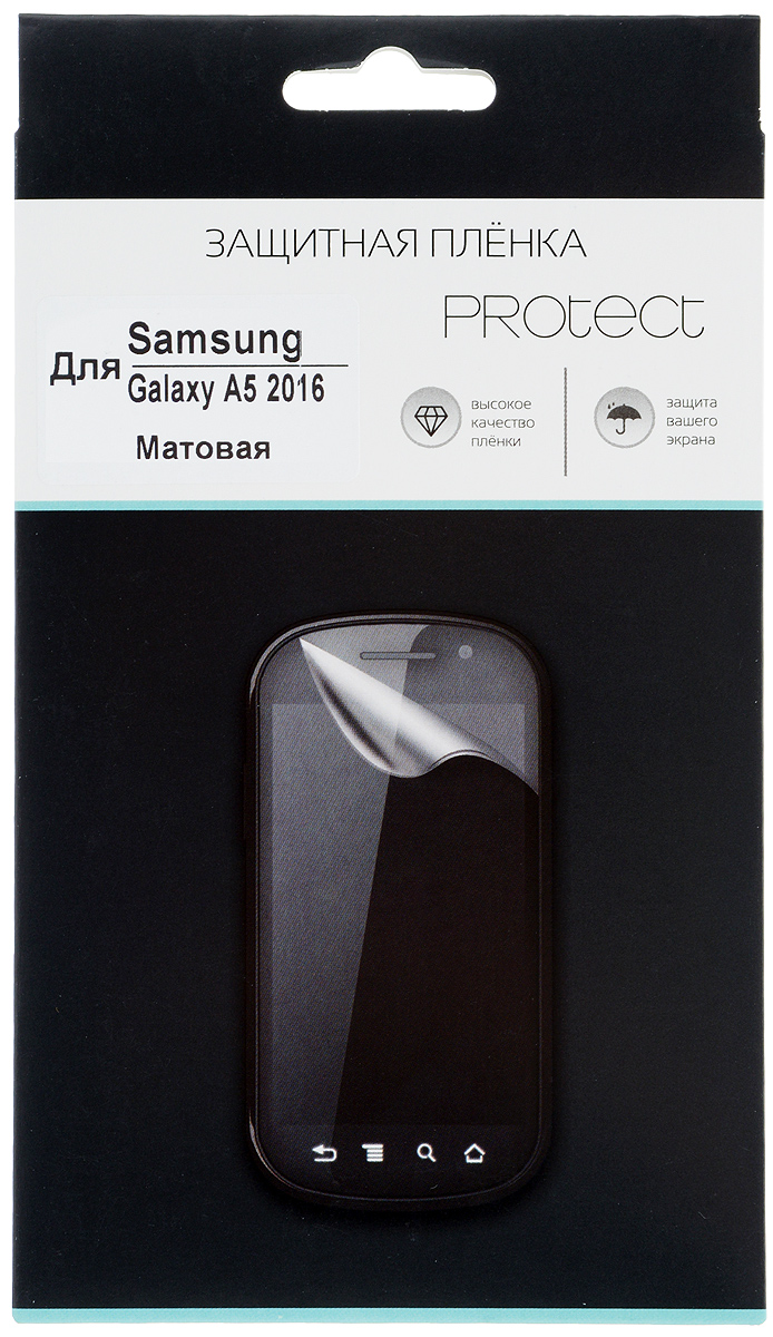 Protect защитная пленка для Samsung Galaxy A5 (2016), матовая22540 Protect защитная пленка для Samsung Galaxy A5 (2016), матовая22540Защитная пленка Protect предохранит дисплей Samsung Galaxy A5 (2016) от пыли, царапин, потертостей и сколов. Пленка обладает повышенной стойкостью к механическим воздействиям, оставаясь при этом полностью прозрачной. Она практически незаметна на экране гаджета и сохраняет все характеристики цветопередачи и чувствительности сенсора.