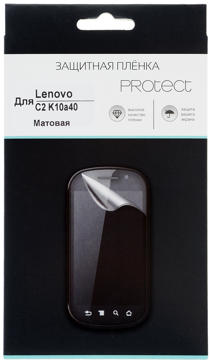 Protect защитная пленка для Lenovo Vibe C2 (K10A40), матовая21126 Protect защитная пленка для Lenovo Vibe C2 (K10A40), матовая21126Защитная пленка Protect предохранит дисплей Lenovo Vibe C2 (K10a40) от пыли, царапин, потертостей и сколов. Пленка обладает повышенной стойкостью к механическим воздействиям, оставаясь при этом полностью прозрачной. Она практически незаметна на экране гаджета и сохраняет все характеристики цветопередачи и чувствительности сенсора.