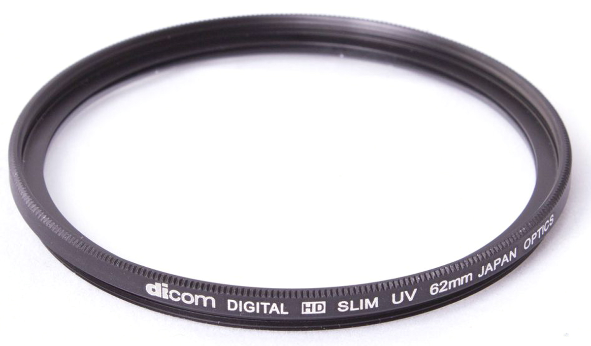 Dicom D-UVS62 UV Slim тонкооправный фильтр (62 мм)D-UVS62 Dicom D-UVS62 UV Slim тонкооправный фильтр (62 мм)D-UVS62Фильтр Dicom D-UVS62 в металлической ультратонкой оправе (толщина 3,25 мм) используется для защиты объектива от пыли, царапин, загрязнений. Снижает дымку и увеличивает контрастность за счет отсечки ультрафиолетового спектра.