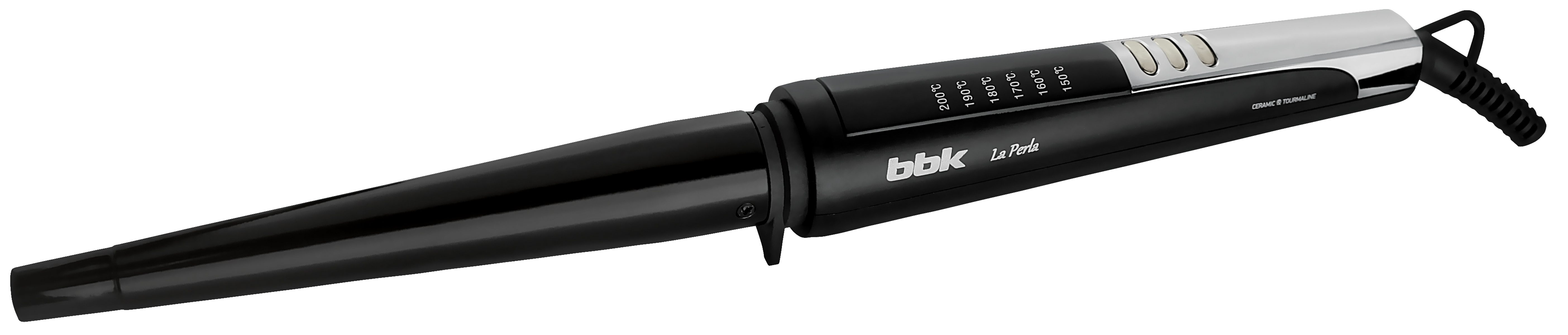 BBK BST1050, Black Metallic щипцы для завивки волосBST1050 чер/мет BBK BST1050, Black Metallic щипцы для завивки волосBST1050 чер/метДля женщин, которых природа обделила прекрасными кудрями, но мечтающих о пышной волнообразной прическе и созданы электрощипцы BBK BST1050 серии La Perla. Максимальная температура нагрева 200°, на LED-дисплее можно выставить желаемый режим температуры: 150/160/170/180/190/200°. Коническая форма наконечника разработана специально для создания голливудских кудрей. Благодаря особой термозащите Perfect protect после укладки волосы выглядят здоровыми и сияющими. Термозащитный наконечник остается всегда холодным, вращающийся шнур предотвращает скручивание – это здорово облегчает эксплуатацию устройства. Через 1 час работы происходит автоматическое отключение. В комплект входят термостойкая перчатка и термостойкий чехол.Диаметр насадки: 13-25 мм