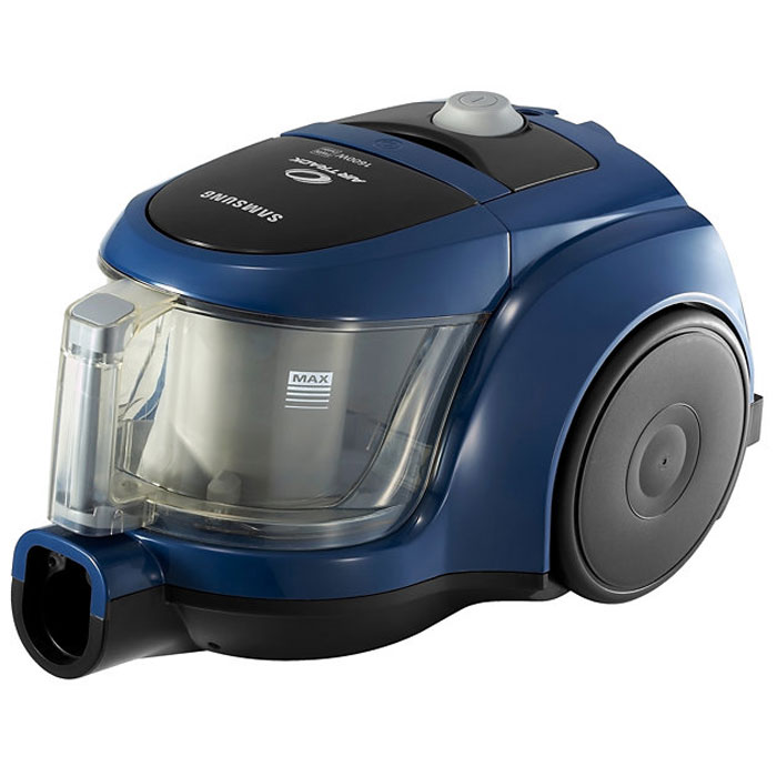 Samsung SC-4520B пылесосVCC4520S3B/XEV Samsung SC-4520B пылесосVCC4520S3B/XEVSamsung SC-4520B - компактный пылесос без мешка для сбора пыли. Емкость для сбора пыли легко моется. Просто снимите, промойте водой, высушите и поставьте на место. Не требует замены!Щелевая насадка позволяет добраться до самых труднодоступных и узких мест при тщательной уборке. Щетка для пыли используется, чтобы избежать царапин при уборке деликатных поверхностей, таких, например, как поверхности аудиосистемы или решетки кондиционеров.В двухкамерной циклонной системе фильтрации (Twin Chamber System) внутренняя камера предназначена для циклонного потока воздуха, а внешняя для сбора частиц мусора и пыли. Под воздействием центробежной силы частицы пыли отделяются от циклонного потока и собираются во внешней камере. Благодаря такому инновационному решению с разделением на две камеры, удалось значительно увеличить эффективность фильтрации мелких частиц пыли и сохранить максимальную мощность всасывания на протяжении всей уборки.
