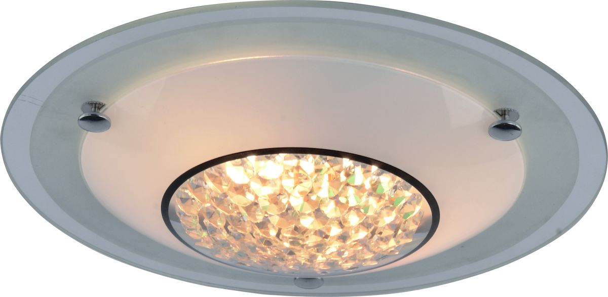 Светильник потолочный Arte Lamp Giselle. A4833PL-2CCA4833PL-2CC Светильник потолочный Arte Lamp Giselle. A4833PL-2CCA4833PL-2CCПотолочный светильник Arte Lamp Giselle поможет создать в вашем доме атмосферу уюта и комфорта. Благодаря высококачественным материалам он практичен в использовании и отлично работает на протяжении долгого периода времени. Оригинальный современный светильник из матового стекла подойдет для любого помещения. Центр светильника состоит из стеклянных бусин. Лампы: Е27; 1x60 W. Тип крепления: на шурупах.