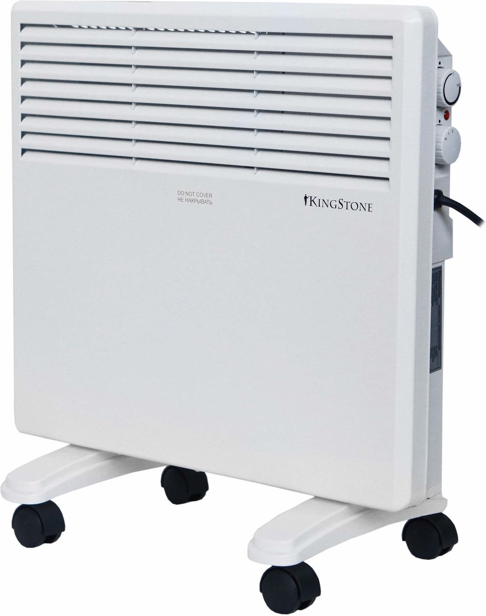 КingStone KH-1000 конвектор электрическийКingStone KH-1000 КingStone KH-1000 конвектор электрическийКingStone KH-1000Электрический конвектор КingStone KH-1000 - это современный, надежный, мобильный и экономичный обогреватель. Работа конвектора КingStone KH-1000 основана на принципе естественной конвекции: холодный воздух поступает внутрь обогревателя через отверстие в нижней части и, проходя через нагревательный элемент, уже нагретый воздух выходит через жалюзи, расположенные на передней панели обогревателя.Современный внешний вид позволяет гармонично вписать конвектор в любой интерьер.br>С влагостойким исполнением корпуса прибора IPX4 прибор можно использовать в помещениях с повышенной влажностью и обилием брызгУдобная в эксплуатации, интуитивно понятная панель управления облегчает использование прибора