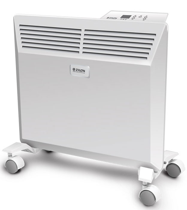 ZILON ZHC-1000 E3.0 электрический конвекторZHC-1000 E3.0 ZILON ZHC-1000 E3.0 электрический конвекторZHC-1000 E3.0Электрический конвектор ZILON ZHC-1000 E3.0 - это современный, надежный, мобильный и экономичный обогреватель. Компактные размеры делают конвектор ZILON ZHC-1000 E3.0 идеальным решением для обогрева жилых помещений, офисов, квартир. Работа конвектора ZILON ZHC-1000 E3.0 основана на принципе естественной конвекции: холодный воздух поступает внутрь обогревателя через отверстие в нижней части и, проходя через нагревательный элемент, уже нагретый воздух выходит через жалюзи, расположенные на передней панели обогревателя. Конвектор оснащен электронной панелью управления.Особая форма корпуса конвектора улучшает конвекцию горячего воздуха за счёт расширяющегося кверху воздушного каналаФункция отключения конвектора при отклонении от вертикали сверх нормы гарантирует полную безопасность пользователя. А новый доработанный конструктив шасси исключает случайное опрокидывание прибораЦельнолитная конструкция Х-образного элемента, выполненная по особой технологии, имеет ребристую структуру, что сводит к минимуму перегрев оборудования и увеличивает срок службы прибораВысокоточный электронный термостат контролирует с точностью до 1°С и поддерживает комфортную температуру в помещенииСовременный внешний вид позволяет гармонично вписать конвектор в любой интерьер, белоснежная панель с декоративным тиснением подчеркивает лаконичный стиль прибораС влагостойким исполнением корпуса прибора IP24 прибор можно использовать в помещениях с повышенной влажностью и обилием брызгУдобная в эксплуатации, интуитивно понятная панель управления облегчает использование прибораВстроенный таймер позволяет адаптировать конвектор под потребности пользователя: есть возможность задать временной диапазон работы конвектора