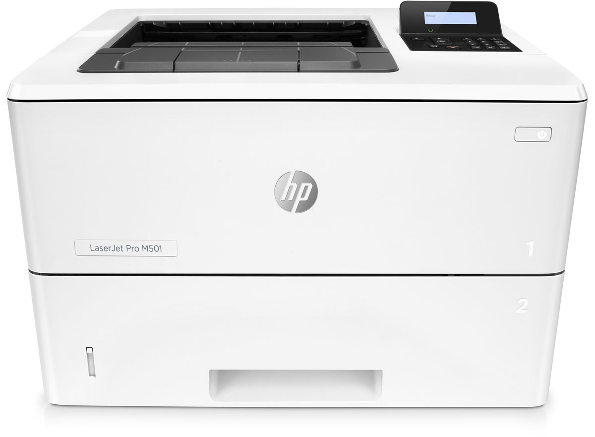 HP LaserJet Pro M501n принтер лазерный (J8H60A)J8H60A HP LaserJet Pro M501n принтер лазерный (J8H60A)J8H60AЭнергосберегающий принтер HP LaserJet Pro M501n обеспечивает быстрый запуск печати и поддержку функции безопасности для защиты от угроз.Печать больших объемов, малые габаритыЗабудьте о долгом ожидании. На выход из энергосберегающего режима сна и печать первой страницы принтеру требуется всего 7,2 секунды. Благодаря инновационной конструкции и технологии использования тонера этот принтер является лидером по экономии электроэнергии в своем классе. Печатайте документы неизменно высокого качества на различных носителях со скоростью до 65 страниц формата A5 в минуту. Этот компактный принтер работает в тихом режиме и не займет много места.Оцените надежную защиту и удобство управления парком устройствБудьте уверены в надежной работе устройства с момента его запуска и до окончания работы. Благодаря встроенным функциям защиты можно не беспокоиться даже о серьезных угрозах. А дополнительный разъем с функцией защиты по PIN-коду будет гарантией того, что конфиденциальные данные останутся в безопасности. Дополнительное ПО HP JetAdvantage Security Manager - это основанная на политиках защита устройств печати. Управляйте устройствами и их настройками с помощью HP Web Jetadmin, удобного инструмента, который включает в себя все необходимые функции.Больше страниц. Выше производительность. Лучше защитаЧерный тонер обеспечивает высокую контрастность черно-белых текстов, шрифтов и графических изображений. Стремитесь к большему. Оригинальные лазерные картриджи HP с технологией JetIntelligence обладают большим ресурсом по сравнению с предыдущими моделями картриджей. Встроенные технологии распознавания и защиты картриджей помогут подтвердить подлинность материалов HP. Устройство поставляется уже готовым к работе и содержит предварительно установленный лазерный картридж. При необходимости его можно заменить на специальный картридж увеличенной емкости.Процессор: 1,5 ГГцОбъем памяти: 256 МБ