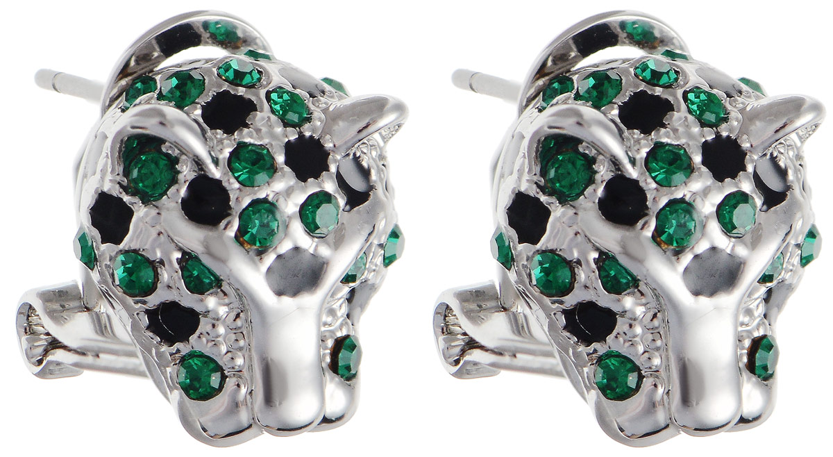 Серьги Fashion House, цвет: серебристый, зеленый, черный. FH26058Серьги с подвесками Серьги Fashion House, цвет: серебристый, зеленый, черный. FH26058Серьги с подвескамиЭлегантные серьги современного дизайна Fashion House изготовлены из металла в виде мордашки тигра и украшены стразами.Застегивается изделие на итальянский замок, который надежно зафиксирует сережку.Стильные серьги помогут дополнить любой образ и привнести в него завершающий яркий штрих.