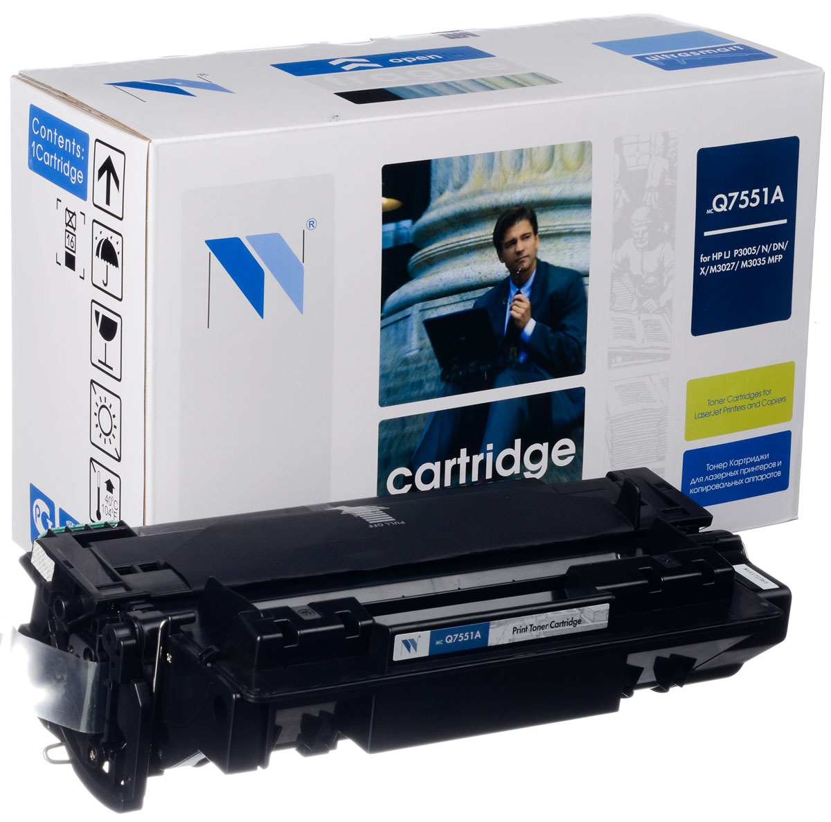 NV Print Q7551A, Black тонер-картридж для HP LaserJet P3005/M3027mpf/M3035mpfNV-Q7551A NV Print Q7551A, Black тонер-картридж для HP LaserJet P3005/M3027mpf/M3035mpfNV-Q7551AСовместимый лазерный картридж NV Print Q7551A для печатающих устройств HP - это альтернатива приобретению оригинальных расходных материалов. При этом качество печати остается высоким. Картридж обеспечивает повышенную чёткость чёрного текста и плавность переходов оттенков серого цвета и полутонов, позволяет отображать мельчайшие детали изображения.Лазерные принтеры, копировальные аппараты и МФУ являются более выгодными в печати, чем струйные устройства, так как лазерных картриджей хватает на значительно большее количество отпечатков, чем обычных. Для печати в данном случае используются не чернила, а тонер.