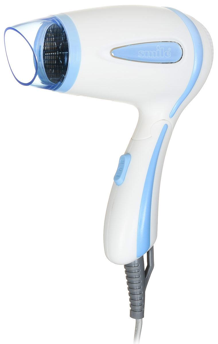 Smile HD 954, White Blue фенHD 954 Smile HD 954, White Blue фенHD 954Фен Smile HD 954 - удобное небольшое устройство с оригинальным дизайном, предназначенное для быстрой и простой сушки волос, а также для выполнения укладок различной сложности. Складная ручка помогает удобно транспортировать фен и брать его с собой в дорогу. Двухступенчатый переключатель мощности дает возможность выбрать тот темп воздушного потока, который необходим вам в данный конкретный период времени.Защита от перегрева заботится о вашей безопасности, а насадка-концентратор позволяет выполнять сушку отдельных прядей. Наличие петли для подвешивания делает использование фена еще более удобным.