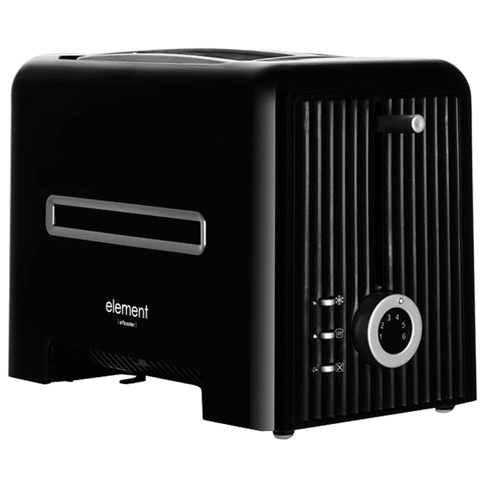 Element ElToaster FE01PB, Black тостер4610013601598 Element ElToaster FE01PB, Black тостер4610013601598Element ElToaster FE01PB - тостер, который отличается простотой в использовании, а также станет незаменимым помощником в приготовлении вкусных тостов на завтрак. Электронное регулирование каждой из семи степеней поджаривания обеспечивает неизменное соответствие вашим предпочтениям. Какими бы они ни были, каждый кусочек будет прожарен равномерно со всех сторон благодаря слотам с автоцентрированием.Если готовый тост по каким-то причинам остыл, его можно легко подогреть, используя специальную программу, которая не усиливает степень прожаривания. Этой же программой можно воспользоваться для подогрева хлеба без обжаривания.Прибор оснащен функцией поджаривания замороженных тостов, что весьма полезно при отсутствии в доме свежего хлеба. Для булочек и прочих сдобных удовольствий есть выдвижная решетка, которая регулируется до необходимой высоты.