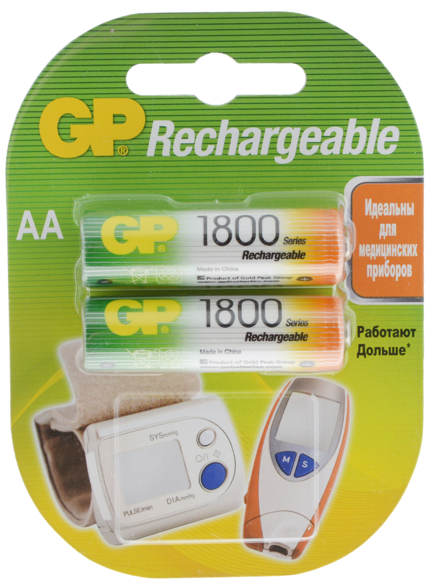 Набор аккумуляторов GP Batteries Rechrgeable, тип АА, 1800 mAh, 2 шт8830 Набор аккумуляторов GP Batteries Rechrgeable, тип АА, 1800 mAh, 2 шт8830Аккумуляторы GP Batteries Rechrgeable производятся по новой, более совершенной технологии LSD, которая гарантирует аккумуляторам низкий саморазряд - позволяет сохранять минимум 30% заряда в течении 2-х лет хранения. Новое свойство аккумуляторов - держать заряд долго - существенно расширяет сферу их применения, ведь теперь они могут полноценно заменять батарейки во всех часто используемых приборах. В отличие от обычных аккумуляторов, аккумуляторы GP нового поколения можно использовать после длительного хранения без дополнительной подзарядки, если заряд не был израсходован полностью.Могут быть перезаряжены до 500 раз.