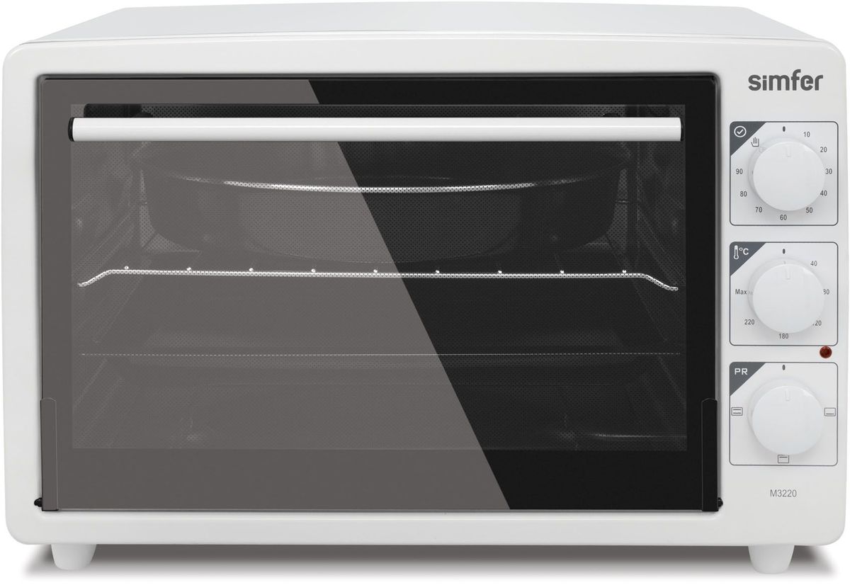 Simfer M3670 мини-печьM3670 Simfer M3670 мини-печьM3670Simfer M3670 - компактная духовка с внутренним объемом 36 литров. Идеально подходит как для деликатного приготовления пищи, так и для приготовления блюд с хрустящей корочкой. Оснащена механическим таймером и тремя режимами нагрева: верхний, нижний и комбинированный. Легко очищается, комплектуется решеткой для гриля и противнем для выпекания.