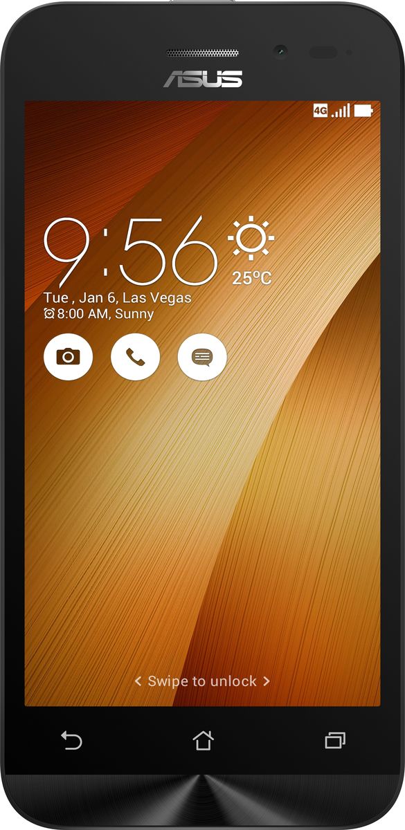 ASUS ZenFone Go ZB450KL, Gold (90AX0095-M00210)90AX0095-M00210 ASUS ZenFone Go ZB450KL, Gold (90AX0095-M00210)90AX0095-M00210Asus ZenFone Go ZB450KL - стильный современный смартфон с множеством вариантов цветов корпуса.Современный процессор Qualcomm Snapdragon обеспечивает высокую производительность ZenFone Go в многозадачном режиме.ZenFone Go выполнен в эргономичном корпусе, который удобно ложится в ладонь. Оригинальным и весьма удобным решением в его дизайне является расположенная на задней панели корпуса кнопка, с помощью которой можно делать фотоснимки, изменять громкость звука и т.д.Подчеркните свою индивидуальность, выбрав ZenFone Go своего любимого цвета из нескольких доступных вариантов. А затем установите соответствующую визуальную тему пользовательского интерфейса ASUS ZenUI.Для съемки ярких фотографий данный смартфон оснащается тыловой камерой с высоким разрешением. Ловите красивые моменты жизни вместе с ZenFone Go!ZenFone Go оснащается двумя слотами для SIM-карт, что позволяет использовать одновременно два телефонных номера, например рабочий и личный. Применяемый в нем модуль мобильной связи также может похвастать пониженным энергопотреблением, что положительно сказывается на времени автономной работы устройства.Время автономной работы ZenFone Go в сетях 3G составляет до 14,6 часов в режиме разговора и до 400 часов в режиме ожидания. А при просмотре веб-сайтов по Wi-Fi он проработает до 13 часов без подзарядки!В смартфоне ZenFone Go реализован пользовательский интерфейс ZenUI, разработанный специально для мобильных устройств ASUS. Отличаясь современным дизайном и удобством представления информации, он отражает концепции свободы самовыражения и общения без границ.Телефон сертифицирован EAC и имеет русифицированный интерфейс меню и Руководство пользователя.