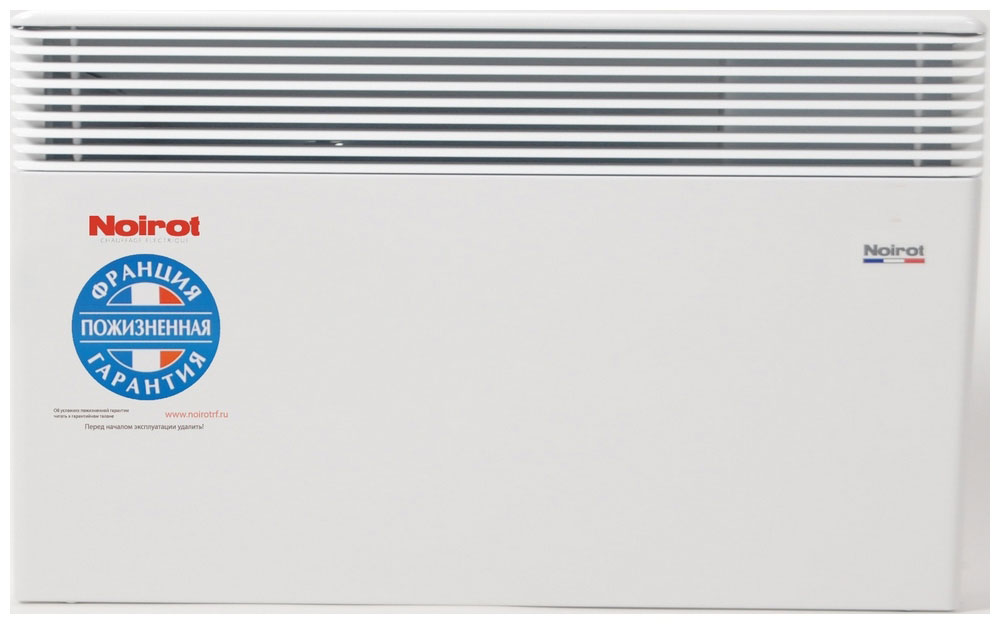 Noirot Spot E-3 Plus 2000W обогревательHY73587ARER Noirot Spot E-3 Plus 2000W обогревательHY73587ARERNoirot Spot E-3 Plus - это новый электрический обогреватель конвективного типа. Вся конструкция направлена на равномерное распределение тепла для обогрева с максимальным комфортом. Конвектор работает по принципу естественной конвекции. Холодный воздух, проходя через прибор и его нагревательный элемент, нагревается и выходит сквозь решетки-жалюзи, незамедлительно начиная обогревать помещение.Конструктивные особенности конвекторов серии Spot E-3 Plus исключают возникновение посторонних шумов при нагреве и остывании электрических обогревателей и гарантируют полную безопасность в эксплуатации (отсутствие острых углов, нагрев поверхности не выше 60°С).Электронная автоматика выдерживает перепады напряжения от 150 В до 242 В, что наиболее актуально при частых скачках напряжения. На случай возможных перебоев с электропитанием в обогревателях предусмотрена функция авторестарта, восстанавливающая работу прибора в прежнем режиме.Обогреватели серии Spot Е-3 Plus оснащены электронным цифровым термостатом ASIC, который поддерживает температуру с точностью до 0,1°С. Высокая точность поддержания температуры приводит к экономии электроэнергии, увеличению срока службы прибора и созданию максимального комфорта в помещении без скачков температуры.Обогреватели имеют II класс электрозащиты, не требуют специального подключения к электросети и не нуждаются в заземлении, что позволяет оставлять их включенными 24 часа в сутки. При точном соблюдении правил эксплуатации исключена любая возможность воспламенения.Все модели серии Spot E-3 Plus выполнены в брызгозащищенном исполнении (IP 24) и могут применяться даже во влажных помещениях.