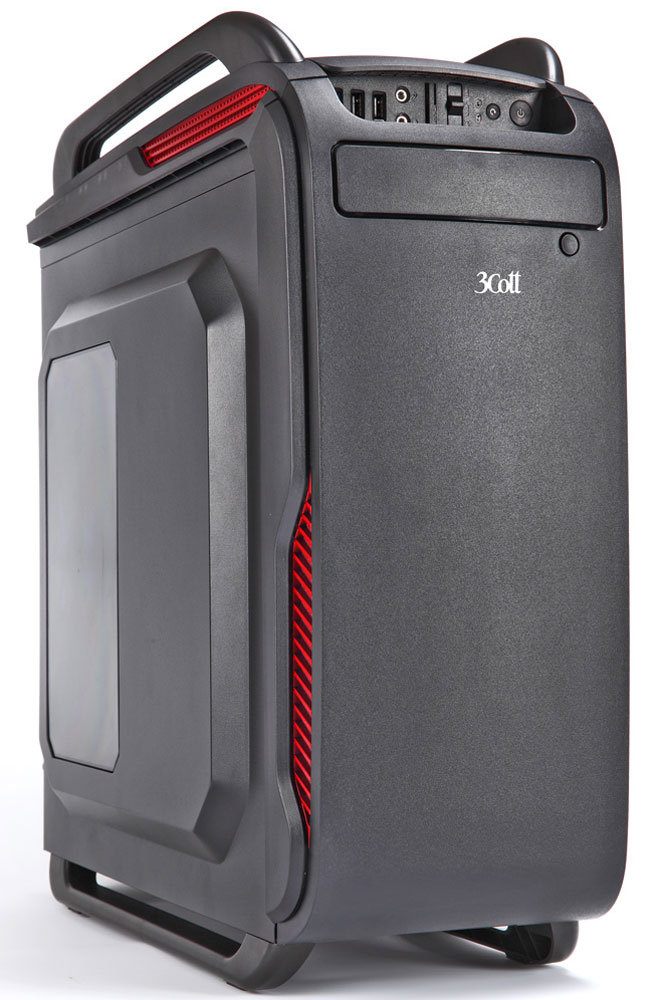 3Cott Collesseum, Black компьютерный корпус (3C-ATX666GB)3C-ATX666GB 3Cott Collesseum, Black компьютерный корпус (3C-ATX666GB)3C-ATX666GBКорпус 3Cott Collesseum из серии Game Pro – отличный выбор для сборки игрового компьютера на основе самых высокопроизводительных комплектующих.Крупный, почти полметра в высоту, корпус 3Cott Collesseum внешним видом напоминает щит римского солдата. Мощный блок питания на 800 Вт с защитой от сбоев напряжения и пылесборной сеткой располагается в нижней части корпуса, что освобождает место для плат расширения. Мощность блока питания, в сочетании с продуманной системой отвода тепла с возможностью установки до 7 вентиляторов, обеспечит идеальные условия для работы самых требовательных к мощности и температуре в корпусе систем. Корпус также оснащен HDD/SSD лотком из ударопрочного пластика. Имеется возможность скрытой установки кабелей (Cable Management).