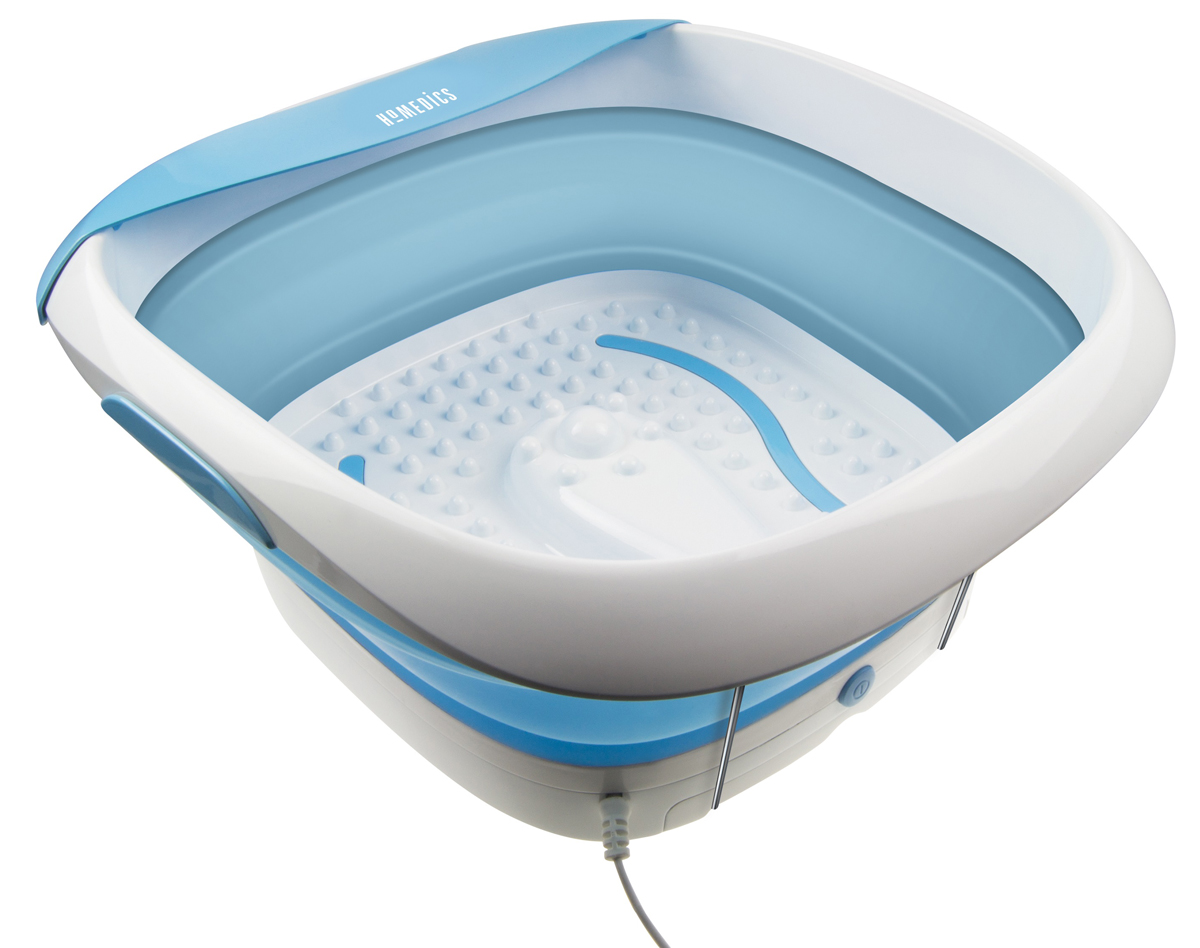 HoMedics Складывающаяся гидромассажная ванночка для ног FB-350-EU5010777142037 HoMedics Складывающаяся гидромассажная ванночка для ног FB-350-EU5010777142037Уникальная складывающаяся гидромассажная ванночка для ног. Освобождает место на вашей полке - компактное хранение. Система блокировки Анти-коллапс. Специальное массажное дно, которое воздействует на нервные окончания и способствует расслаблению. Вибрационный массаж. Отличная альтернатива громоздким гидромассажным боксам. Ванночка сделана из мягкого силикона, а ее конструкция очень проста и удобна, поэтому вы сможете сложить и разложить изделие всего за несколько секунд. Работает от сети 220В. Объем 20 л.