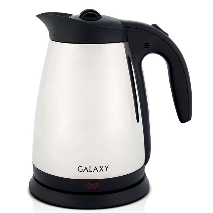Galaxy GL 0305 электрический чайник4630003362551 Galaxy GL 0305 электрический чайник4630003362551Galaxy GL 0305 - надежный электрочайник мощностью 2000 Вт в корпусе из нержавеющей стали с элементами из качественного пластика. Металлический чайник Galaxy GL 0305 изготавливается из стали марки 18/10, именуемой медицинской или хирургической.Такое название она получила не случайно, ведь именно из этой марки стали изготавливаются медицинские и хирургические инструменты. Это обусловлено тем, что сталь 18/10 экологически безопасна, имеет высокую плотность и твердость, устойчива к коррозии, а также к воздействию кислот и щелочей, в том числе при высоких температурах.Чайник Galaxy GL 0305 не меняет вкус воды, устойчив к образованию накипи и в течении многих лет сохраняет свои качественные и эстетические свойства. Прибор оснащен скрытым нагревательным элементом и позволяет вскипятить до 1,8 литра воды. Данная модель оборудована светоиндикатором работы, поворотной поверхностью 360° и фильтром для воды. Для обеспечения безопасности при повседневном использовании предусмотрены функция автовыключения, а также защита от включения при отсутствии воды.