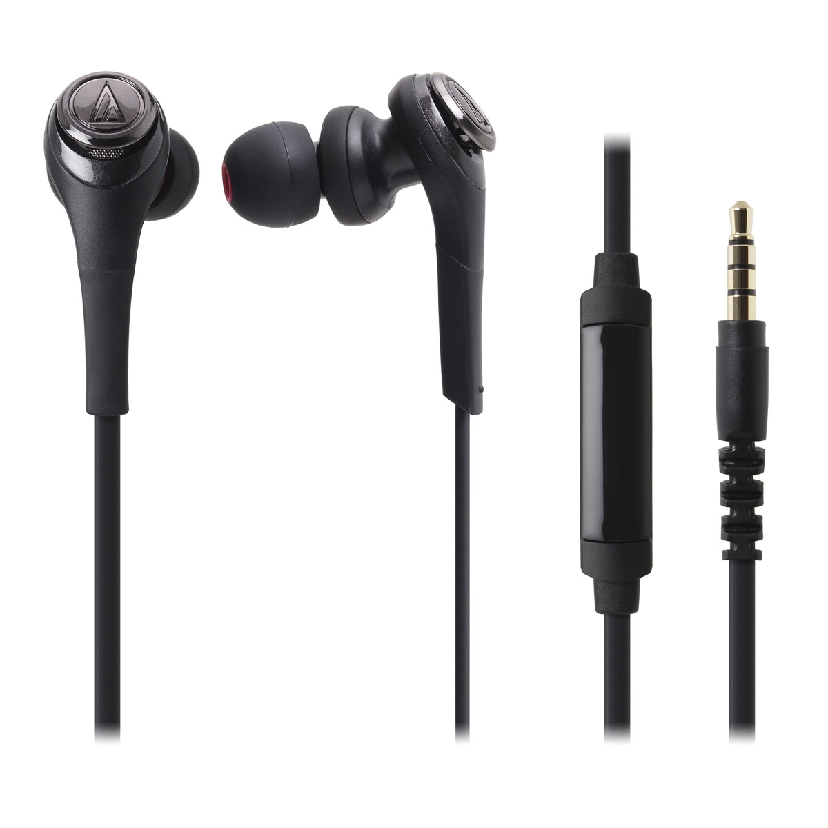 Audio-Technica ATH-CKS550iS, Black наушники15118832 Audio-Technica ATH-CKS550iS, Black наушники15118832Гарнитура ATH-CKS550iS является развитием серии наушников Solid Bass от Audio-Technica, она получила усовершенствования по всем параметрам. Динамические драйверы диаметром 9,8 мм расположены внутри стильного корпуса, в котором реализована вентиляционная система Air-Flow Bass, обеспечивающая ровные богатые басы. Улучшенное управление с пульта на шнуре упрощает ответ на телефонный вызов и запуск/остановку воспроизведения аудио и видео, а всенаправленный конденсаторный микрофон обеспечивает кристально чистую голосовую связь.Тип микрофона: конденсаторныйДиапазон частот микрофона:100-10000 ГцЧувствительность микрофона: -44 дБ
