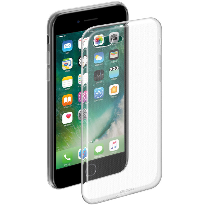 Deppa Gel Case чехол для Apple iPhone 7 Plus85252 Deppa Gel Case чехол для Apple iPhone 7 Plus85252Чехол Deppa Gel Case для Apple iPhone 7 Plus предназначен для защиты корпуса смартфона от механических повреждений и царапин в процессе эксплуатации. Плотный высокотехнологичный TPU (силикон) производства Bayer в разы повышает защитные функции чехла. Кейс эластичен, устойчив к изломам, не запотевает и не желтеет даже при длительной эксплуатации. Он надежно защищает iPhone со всех сторон и имеет все необходимые, тщательно выверенные отверстия для доступа к функциональным портам, разъемам и кнопкам смартфона. Вы можете легко зарядить устройство, не снимая чехол.
