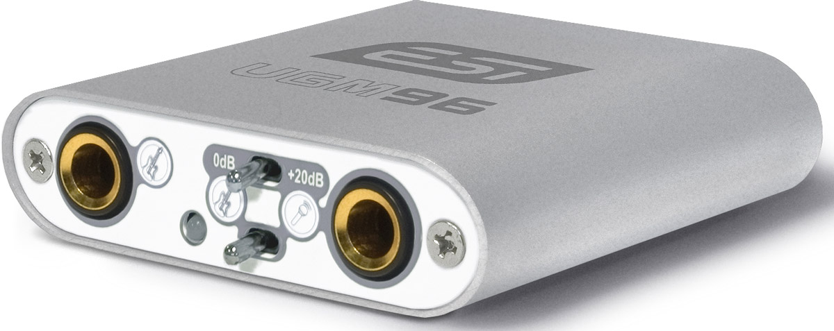 ESI UGM96 аудиоинтерфейсUGM96 ESI UGM96 аудиоинтерфейсUGM96ESI UGM96 - мобильный USB аудио-интерфейс/микрофонный предусилитель. Он имеет USB соединение, которое позволяет одновременно подключить до двух гитар (посредством Hi-Z инструментальных входов) или одну гитару и микрофон к PC или Mac.На задней панели располагается стерео выход, c помощью которого пользователь может осуществлять мониторинг, подключив наушники. Мобильность и свойства UGM96 позволяют использовать данный интерфейс с различными приложениями для записи гитары, как дома, так и в разъездах.Вы можете подключить гитару и микрофон (сигнал будет принят вашим компьютером (ноутбуком) в режиме реального времени) и прослушивать микс в наушниках. Никаких адаптеров и дополнительного источника питания не требуется — UGM96 служит соединительным звеном между вашей гитарой, микрофоном, наушниками и компьютером.ESI UGM96 комплектуется Steinberg Cubase LE 4, мощным ПО для многоканальной записи. Так же в комплекте имеется плагин — эмулятор гитарного предусилителя. Virtual Guitar Amp от Gallo Engineering, который может использоваться совместно с Cubase LE 4 как на Mac, так и на PC, а так же самостоятельно (но только для Windows) через интерфейс (панель управления) UGM96. На Mac плагин Virtual Guitar Amp так же может работать с приложением Garage Band.