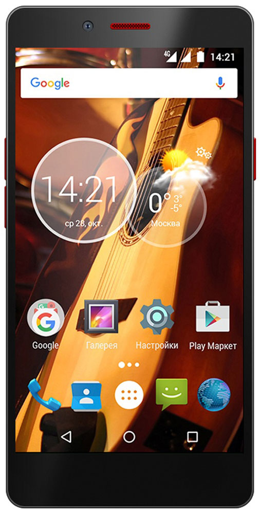 Highscreen Thunder23268 Highscreen Thunder23268Динамик Highscreen Thunder способен выдавать звук громкостью до 100 децибел, ты только вникни в эту цифру! Теперь ты точно не пропустишь звонок, даже если сосед будет в очередной раз сверлить стену перфоратором. И пожалуйста не выкручивай громкость музыки на всю катушку, пожалей соседей.Всё железо умещается в тонком и стильном корпусе толщиной 8.8 мм, который подчеркнёт твою индивидуальность благодаря своему молодежному дизайну с использованием контрастных элементов оформления.Thunder работает на четырехъядерном процессоре MediaTek MT6735, видеопроцессор аппарата Mali T-720. Размер оперативной памяти равен 2 ГБ, постоянной 16 ГБ, при этом в телефоне присутствует слот для карты памяти формата microSD.Тебе точно понравится 5,5-дюймовый On-Cell-экран, на котором так приятно смотреть видео, играть в игры или обрабатывать фотографии.Боишься остаться без связи или музыки в неподходящий момент? Не переживай, Highscreen установили в Thunder батарею на 3500 мАч, которой тебе точно хватит на световой день, а если не будешь сильно увлекаться, можно растянуть и до трех дней работы.Highscreen Thunder поддерживает все российские 4G сети, а также систему спутниковой навигации ГЛОНАСС/GPS.Телефон сертифицирован EAC и имеет русифицированный интерфейс меню и Руководство пользователя.