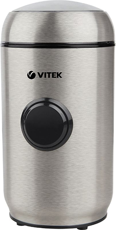Vitek VT-7123 ST кофемолкаVT-7123(ST) Vitek VT-7123 ST кофемолкаVT-7123(ST)Если вы любите выпить по утрам чашку горячего, крепкого кофе, то кофемолка Vitek VT-7123 станет для вас прекрасным приобретением. Данная модель снабжена ротационными ножами, которые быстро и качественно перемелют кофе. Причем за один раз может быть перемолото до 50 грамм кофе. Импульсный режим позволяет перемолоть даже очень твердые зерна за считанные секунды. Кофемолка имеет защиту от перегрева. Так что работать с этой кофемолкой будет не только просто, но ещё и совершенно безопасно.