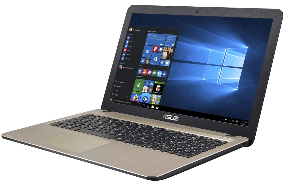 ASUS VivoBook X540YA (X540YA-XO047T)X540YA-XO047T ASUS VivoBook X540YA (X540YA-XO047T)X540YA-XO047TСерия VivoBook X540 - это современные ноутбуки для ежедневного использования как дома, так и в офисе. Их мощная аппаратная конфигурация, в которую входит современный процессор Intel, обеспечит высокую скорость работы любых приложений. В качестве операционной системы на них устанавливается Windows 10.Для быстрого обмена данными с периферийными устройствами VivoBook X540SY предлагает высокоскоростной порт USB 3.1 (5 Гбит/с), выполненный в виде обратимого разъема Type-C. Его дополняют традиционные разъемы USB 2.0 и USB 3.0. В число доступных интерфейсов также входят HDMI и VGA, которые служат для подключения внешних мониторов или телевизоров, и разъем проводной сети RJ-45. Кроме того, у данной модели имеются оптический привод и кард-ридер формата SD/SDHC/SDXC.Благодаря эксклюзивной аудиотехнологии SonicMaster встроенная аудиосистема ноутбука VivoBook X540SY может похвастать мощным басом, широким динамическим диапазоном и точным позиционированием звуков в пространстве. Кроме того, ее звучание можно гибко настроить в зависимости от предпочтений пользователя и окружающей обстановки.Круглые динамики с большими резонансными камерами (19,4 куб. см) обеспечивают улучшенную передачу низких частот и пониженный уровень шумов.Ноутбук VivoBook X540SY выполнен в прочном, но легком корпусе весом всего 1,9 кг, поэтому он не будет обременять своего владельца в дороге, а привлекательный дизайн и красивая отделка корпуса превращают его в современный, стильный аксессуар.В ноутбуке VivoBook X540SY реализована разработанная специалистами ASUS технология Splendid, позволяющая выбрать один из нескольких предустановленных режимов работы дисплея, каждый из которых оптимизирован под определенные приложения: режим Vivid подходит для просмотра фотографий и фильмов, режим Normal - для обычной работы в офисных приложениях, а в специальном режиме Eye Care реализована фильтрация синей составляющей видимого спектра для повышения комфорта при чтении с экрана. Кроме того, имеется режим Manual, в котором параметры цветопередачи можно настроить вручную.Для комфортного чтения электронных книг и журналов в мобильных устройствах ASUS реализуется специальный режим Eye Care, в котором уменьшается интенсивность света в синей составляющей видимого спектра.Эргономичная клавиатура этого ноутбука обладает полноразмерными клавишами, каждая из которых наделена оптимизированным сопротивлением нажатию. Ваши руки не устанут даже после долгой работы с текстом.Тачпад, которым оснащаются модели серии X540, обладает большой сенсорной панелью и поддерживает множество различных жестов: скроллинг, масштабирование, перетаскивание и т.д. За их корректное и быстрое распознавание отвечает специальная технология ASUS Smart Gesture.Ключевой особенностью ноутбуков ASUS с технологией IceCool является то, что горячие компоненты размещены подальше от рук пользователя, поэтому верхняя часть корпуса всегда остается комфортно прохладной.Точные характеристики зависят от модификации.Ноутбук сертифицирован EAC и имеет русифицированную клавиатуру и Руководство пользователя.