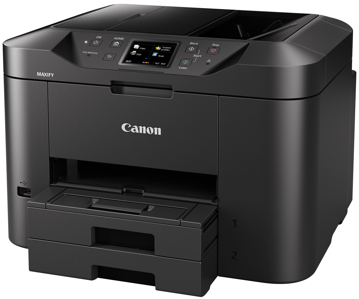Canon Maxify MB2740 (0958C007) МФУ0958C007 Canon Maxify MB2740 (0958C007) МФУ0958C007Многофункциональный принтер, сканер, копир и факс, разработанный для домашних офисов. Устройство Canon Maxify MB2740, оснащенное кассетой для бумаги большой емкости (на 500 листов) и устройством автоматической подачи документов на 50 листов, обеспечивает исключительные результаты печати с насыщенными оттенками черного, яркой цветопередачей и высокой четкостью текста за счет использования чернил DRHD, устойчивых к стиранию и маркерам. Высокое качество достигается не в ущерб скорости: печать формата A4 со сверхвысокой скоростью 24 изображения в минуту в монохромном режиме и 15,5 изображений в минуту в цветном режиме и время вывода первой страницы (FPOT) всего 6 секунд.Основной особенностью этого устройства является его экономичность — от низкого потребления энергии всего 0,2 кВт/ч (обычное потребление энергии) до цветных картриджей с возможностью индивидуальной замены. Черные картриджи имеют ресурс 1200 страниц в соответствии со стандартом ISO, а цветные картриджи — 900 страниц. Дополнительно приобретаемый экономичный набор (4 цвета) представляет собой полный набор сменных чернил всех цветов для еще большей экономии.Двусторонняя печать и поддержка различных форматов и типов бумаги — от обычной бумаги формата A4 до этикеток, конвертов, фотобумаги и даже двустороннего копирования удостоверений личности — упрощает выполнение общих заданий офисной печати. Выполняйте печать, копирование, сканирование или отправку факсов всего в несколько касаний с помощью быстрореагирующего цветного сенсорного TFT-экрана с диагональю 7,5 см (3) и улучшенного интерфейса.Поддержка сервисов Виртуальный принтер Google, Apple AirPrint (iOS), Mopria и приложения Canon PRINT обеспечивает высокую скорость и удобство печати и сканирования с мобильных устройств. Вы можете печатать из облака, а также сканировать и сохранять документы в облачных сервисах. К поддерживаемым сервисам относятся Google Drive, Dropbox, Evernote, OneNote, OneDrive и Concur. Встроенный режим Access Point Mode позволяет пользователям мобильных устройств подключаться к принтеру даже при отсутствии сети Wi-Fi.Фильтрация IP-адресов обеспечивает возможность ограничения доступа с предоставлением прав ограниченному числу пользователей, а поддержка SMTP обеспечивает безопасное сканирование для отправки по электронной почте. Ряд функций позволяет системным администраторам быстро и легко настроить принтер и ограничить определенные операции, такие как сканирование на устройство USB.ИТ-менеджеры и системные администраторы оценят совместимость устройства Canon Maxify MB2740 с SNMP (простой протокол сетевого управления), которая упрощает управление устройством и его интеграцию в существующие офисные сети. SNMP обеспечивает ряд функций мониторинга и обслуживания, включая проверку уровня чернил, статуса ошибок и количества страниц.