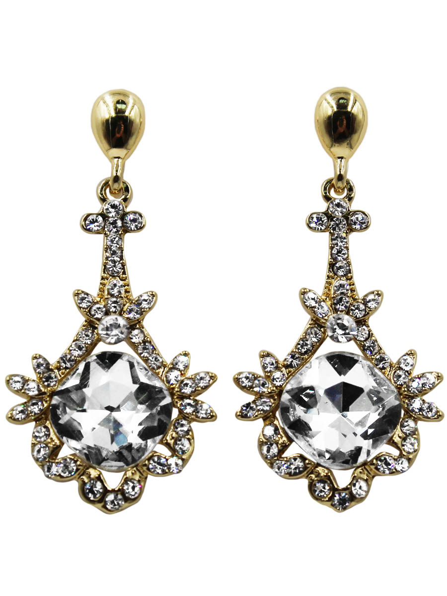 Серьги Taya, цвет: золотистый, прозрачный. T-B-10745-EARR-GL.CLEARПуссеты (гвоздики) Серьги Taya, цвет: золотистый, прозрачный. T-B-10745-EARR-GL.CLEARПуссеты (гвоздики)Серьги-гвоздики с заглушкой металл-пластик изготовлены из гипоаллергенного бижутерного сплава. Нежные, свежие серьги оформлены крупным кристаллом.
