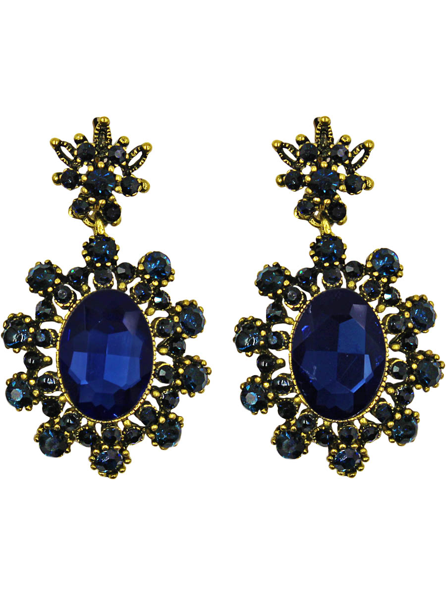 Серьги Taya, цвет: золотистый, темно-синий. T-B-10997-EARR-GL.D.BLUE39864|Серьги с подвесками Серьги Taya, цвет: золотистый, темно-синий. T-B-10997-EARR-GL.D.BLUE39864|Серьги с подвескамиСерьги с английским замком изготовлены из гипоаллергенного бижутерного сплава. Серьги-солнышки, нарядные и заметные оформлены сверкающим кристаллом по середине и россыпью изстраз.