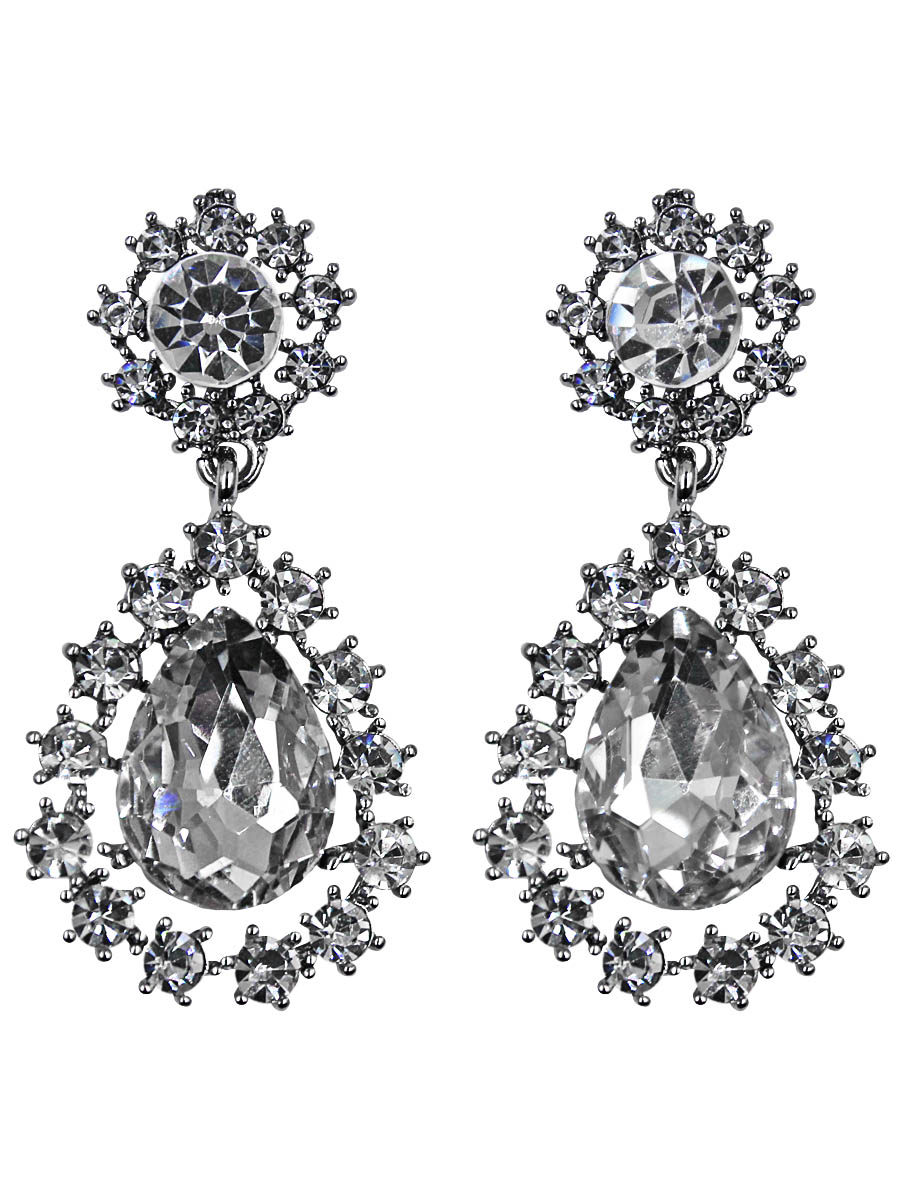 Серьги Taya, цвет: серебристый. T-B-11348-EARR-SILVERСерьги с подвесками Серьги Taya, цвет: серебристый. T-B-11348-EARR-SILVERСерьги с подвескамиСерьги с английским замком изготовлены из гипоаллергенного бижутерного сплава. Крупный каплевидный кристалл оформлен в рамке из прозрачных страз. Верхняя часть выполнена в виде цветка, где центральный страз огранен на конус.