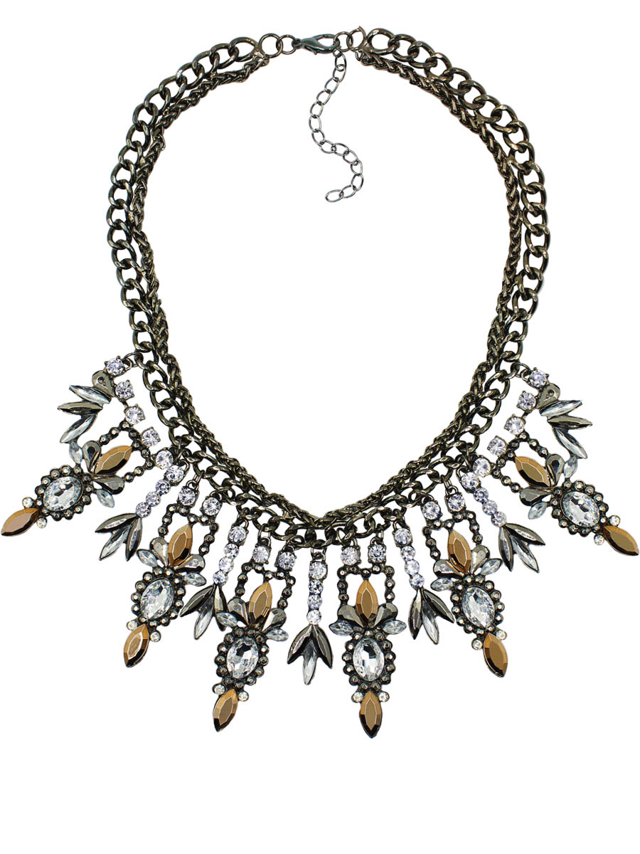 Колье Taya, цвет: золотистый, черный. T-B-11883-NECK-GL.BLACKКолье (короткие одноярусные бусы) Колье Taya, цвет: золотистый, черный. T-B-11883-NECK-GL.BLACKКолье (короткие одноярусные бусы)Стильное колье Taya выполнено из гипоаллергенного бижутерного сплава. Колье имеет надежную застежку-карабин с регулирующей длину цепочкой.В центре изделие оформлено острыми прозрачными кристаллами.