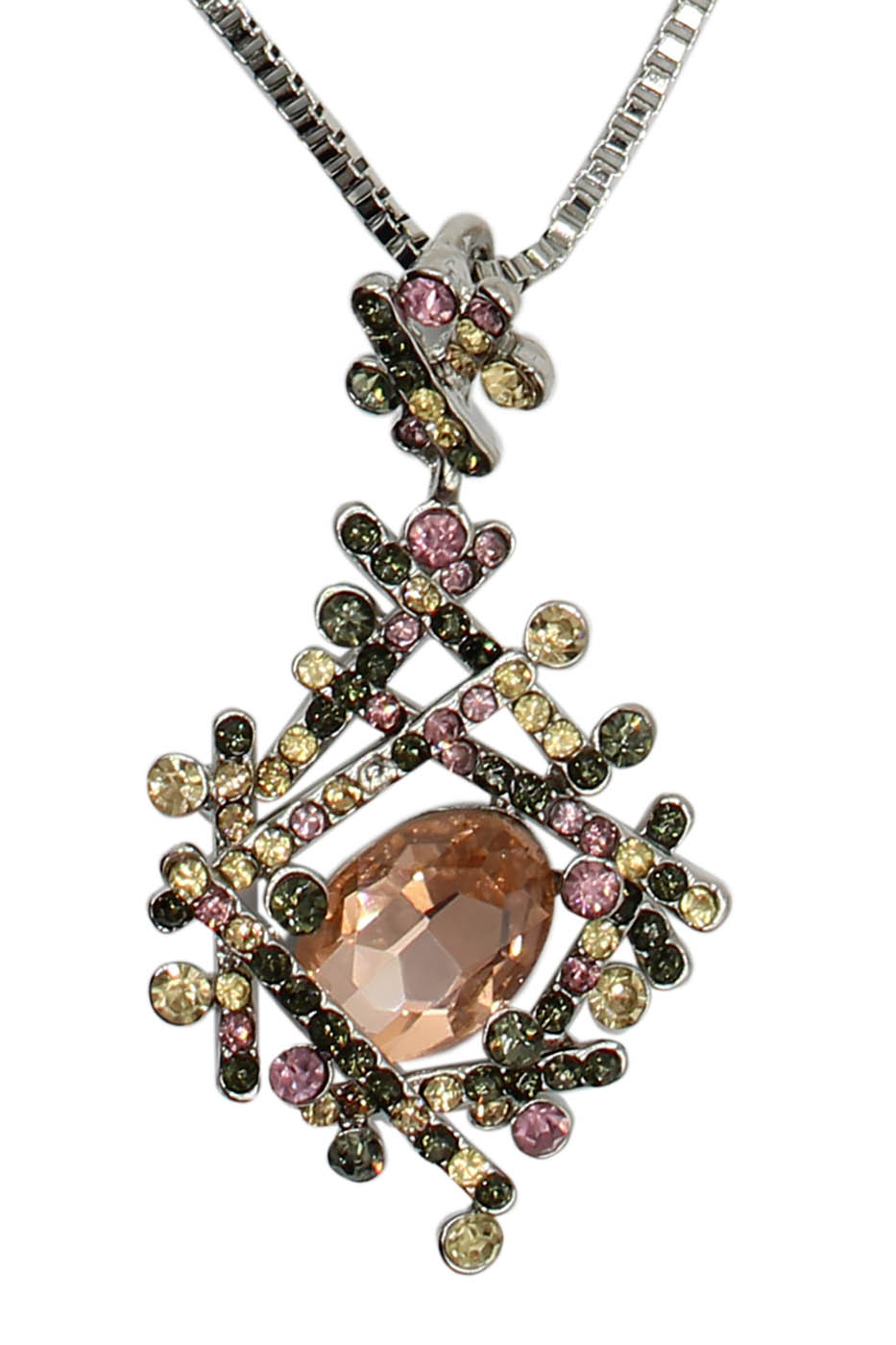 Колье Taya, цвет: серебристый, розовый. T-B-12513-NECK-SL.ROSEКолье (короткие одноярусные бусы) Колье Taya, цвет: серебристый, розовый. T-B-12513-NECK-SL.ROSEКолье (короткие одноярусные бусы)Элегантное колье изготовлено из гипоаллергенного бижутерного сплава и имеет надежную застежку-карабин с регулирующей длину цепочкой. Подвеска выполнена со стразами пастельных оттенков словно собрана крест-на-крест.